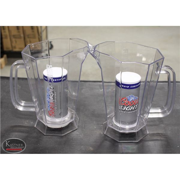 LOT OF 2 NEW POLYCARB COORS LIGHT POLAR PITCHERS
