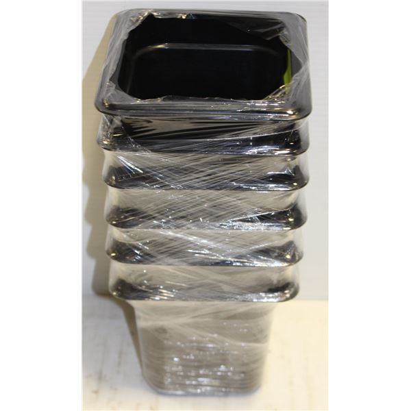 1/6 SIZE BLACK PLASTIC CAMBRO INSERT 6" DEEP