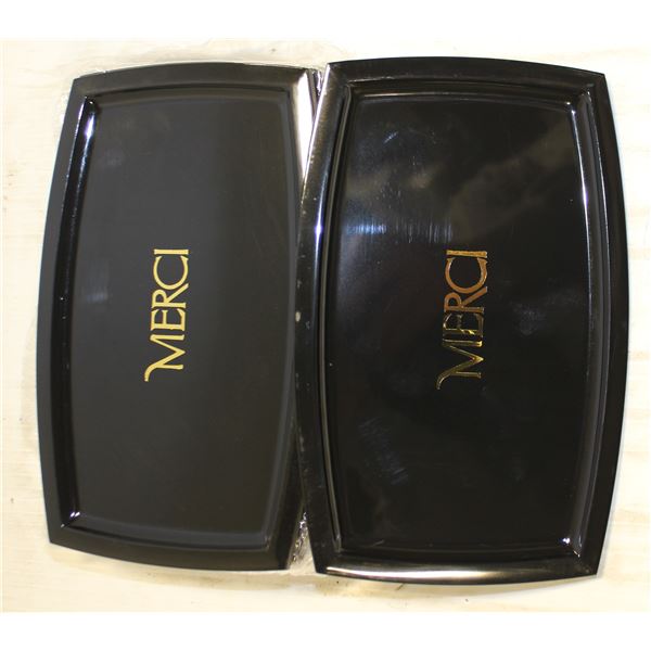 12 NEW JOHNSON ROSE "MERCI" CHECK TRAYS 5" X 8"