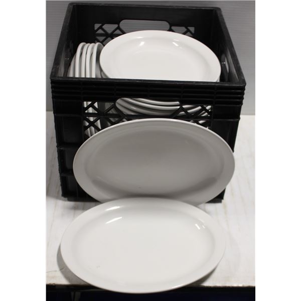 CRATE OF 24 OVAL PLATES 9"X12"