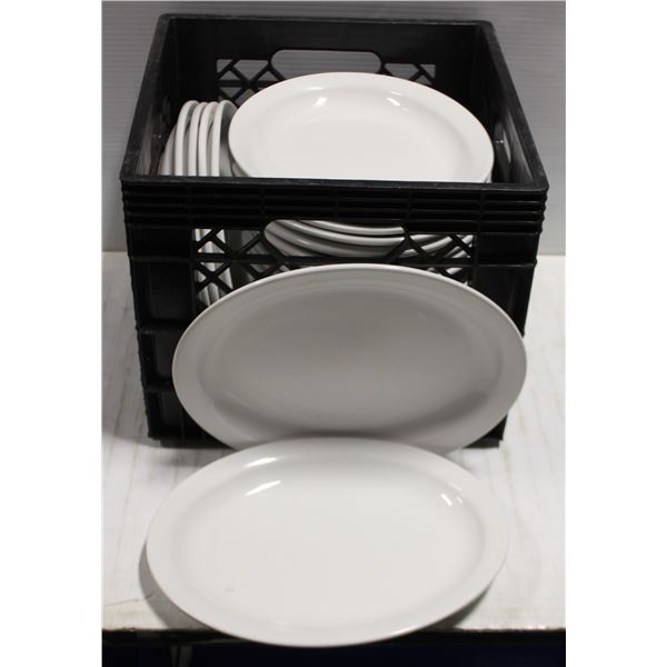 CRATE OF 24 OVAL PLATES 9"X12"