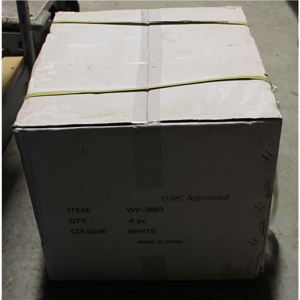 BOX OF 4 NEW WHITE PORCELAIN SINKS