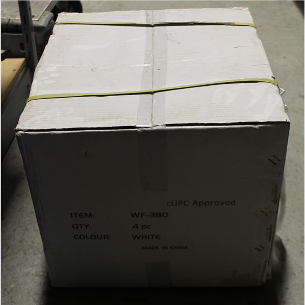 BOX OF 4 NEW WHITE PORCELAIN SINKS