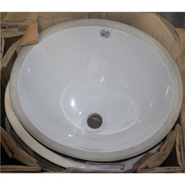 BOX OF 4 NEW WHITE PORCELAIN SINKS