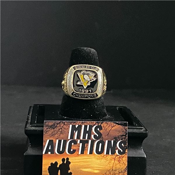 PITTSBURGH PENGUINS N.H.L 1991 CHAMPIONSHIP REPLICA RING (ref874)