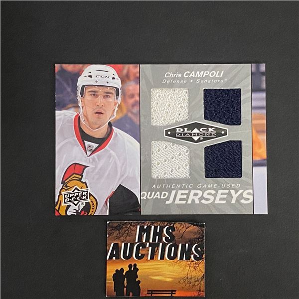 2010-11 BLACK DIAMOND QUAD JERSEY CARD CHRIS CAMPOLI HOCKEY CARD (ref2728)