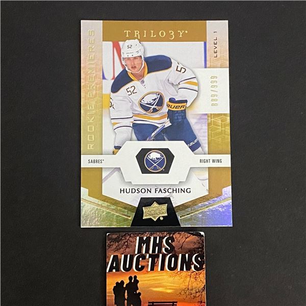 2016-17 TRILOGY ROOKIE HUDSON FASCHING HOCKEY CARD #889/999 ONLY 999 MADE IN THE WORLD (ref2702)