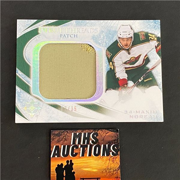 2010-11 ULTIMATE COLLECTION MAXIM NOREAU PATCH CARD ONLY 35 MADE #07/35 (ref2090)