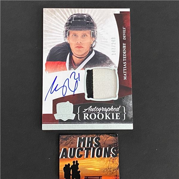 2010-11 U.D THE CUP MATTIAS TEDENBY ROOKIE PATCH/AUTOGRAH CARD ONLY 249 MADE #147/249 (ref2098)