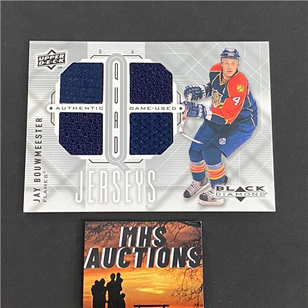 2009-10 U.D BLACK DIAMOND HOCKEY JAY BOUWMEESTER QUAD JERSEY CARD (ref2071)