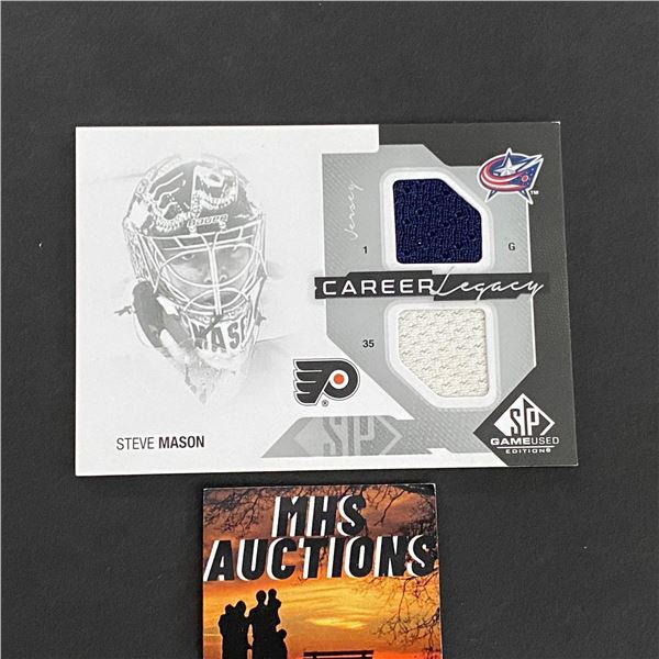 2014-15 U.D SP GAME USED HOCKEY STEVE MASON JERSEY DUAL CARD (ref2085)