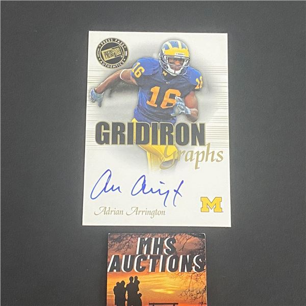 2008 PRESS BOX FOOTBALL AUTOGRAPH ADRIAN ARRINGTON MICHIGAN AUTOGRAPH CARD (ref2312)