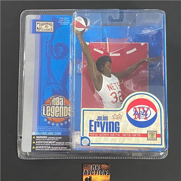 JULIUS ERVING MCFARLANE HARDWOOD CLASSICS  WHITE JERSEY NBA LEGENDS