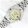 Image 2 : Rolex Ladies Stainless Steel Yellow Diamond & Ruby 26MM Datejust Wristwatch