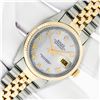 Image 2 : Rolex Mens 2T Mother Of Pearl Roman Datejust Oyster Perpetual Wristwatch 36MM Wi