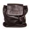 Image 1 : Chanel Brown Calfskin CC Drawstring Flap Backpack Bag