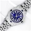 Image 2 : Rolex Ladies Stainless Steel Diamond Lugs Royal Blue String VVS Diamond Datejust