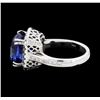 Image 3 : 8.00 ctw Tanzanite and Diamond Ring - 14KT White Gold