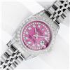 Image 2 : Rolex Ladies Stainless Steel 26MM Pink String Diamond Lugs Datejust Wristwatch W