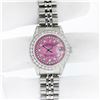 Image 3 : Rolex Ladies Stainless Steel 26MM Pink String Diamond Lugs Datejust Wristwatch W
