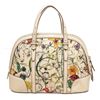 Image 1 : Gucci Floral White Leather Dome Convertible Satchel Bag