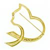 Image 4 : Tiffany & Co. Paloma Picasso Graffiti 18k Yellow Gold Open Cat Ribbon Brooch Pin