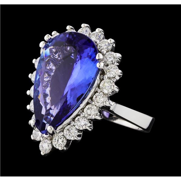 GIA Cert 8.74 ctw Tanzanite and Diamond Ring - 14KT White Gold