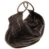 Image 3 : Chanel Black Caviar Leather Chain Handle Hobo Bag
