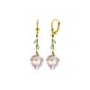 Genuine 25.62 ctw White Topaz & Diamond Earrings 14KT Yellow Gold - REF-65X3M