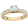 Image 1 : 0.72 CTW Aquamarine & Diamond Ring 14K Yellow Gold - REF-63N5Y