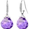 Image 1 : Genuine 17.18 ctw Amethyst & Diamond Earrings 14KT White Gold - REF-59X3M