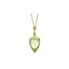 Genuine 9.5 ctw Green Amethyst Necklace 14KT Yellow Gold - REF-21V2W