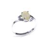 Image 1 : Genuine 0.45 ctw Opal Ring 14KT White Gold - REF-21T9A