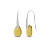 Genuine 6 ctw Citrine Earrings 14KT White Gold - REF-38W5Y