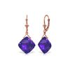 Genuine 17.5 ctw Amethyst Earrings 14KT Rose Gold - REF-39R3P