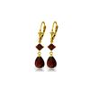 Genuine 4.5 ctw Garnet Earrings 14KT Yellow Gold - REF-41M4T