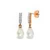 Genuine 4.65 ctw White Topaz & Diamond Earrings 14KT Rose Gold - REF-36A2K
