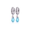 Genuine 2.53 ctw Blue Topaz & Diamond Earrings 14KT White Gold - REF-58P2H
