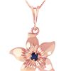 Genuine 0.10 CTW Sapphire Necklace 14KT Rose Gold - REF-38F6Z