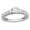 Image 1 : 1.10 CTW Aquamarine & Diamond Ring 14K White Gold - REF-81M4A