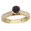 Image 1 : 0.75 CTW Garnet & Diamond Ring 14K Yellow Gold - REF-53A2X