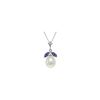 Genuine 4.5 ctw Pearl & Tanzanite Necklace 14KT White Gold - REF-28Y2F