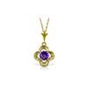 Image 1 : Genuine 0.55 ctw Amethyst Necklace 14KT Yellow Gold - REF-23P6H