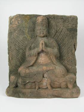 A SUNG DYNASTY SCULPTURE OF BODHISATTVA, c.96