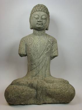 A SUPERB TANG DYNASTY SCULPTURE OF BUDDHA, c.