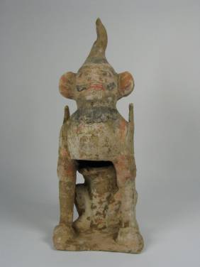 A SUPERB HAN DYNASTY CERAMIC SCULPTURE, c.206