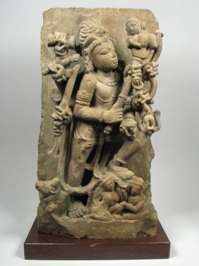 AN EXCEPTIONAL INDIAN SANDSTONE SCULPTURE OF 