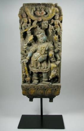 A FINE NORTH INDIAN TEMPLE PANEL, c.19th Cent