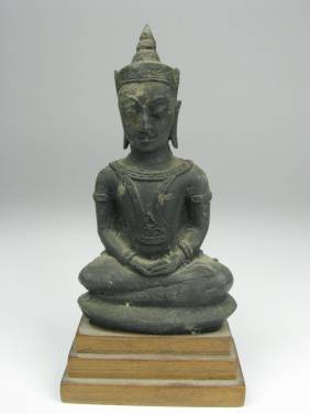 A FINE THAI BRONZE BUDDHA, c.17-18th Century,
