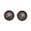 Chanel Vintage Black Resin CC Round Clip On Earrings
